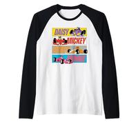 Disney Racing Mickey Daisy Minnie & Goofy Race Car Drivers Manche Raglan