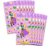 Disney Raiponce - Lot de 12 feuilles d'autocollants emmêlés pour fête d'anniversaire d'enfants | Fournitures de fête Raiponce