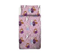 Disney Reine des Neiges, Parure de lit 1 Place en Flanelle de Pur Coton avec Drap Housse + taie d'oreiller