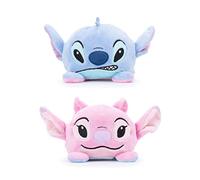 Disney Simba Peluche Officielle Stitch et Ange réversible pour Enfants Stitch, Bleu, Rose