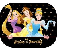 TataWay - Rideau Auto-Statique Disney Princesses, Pare Soleil Extra Dark, Fixation sans Ventouses, Étui de Rangement, Polyester, Princesses, Large, 44x35 cm