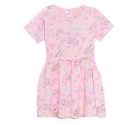 Disney Robe de Princesse pour Filles, Robe d'été, T-Shirt à Manches Courtes, en Coton, Tunique Rose