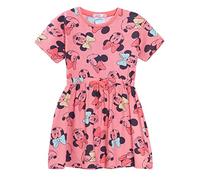 Disney Robe Minnie Mouse pour Filles, Robe d'été, Robe d'été, T-Shirt à Manches Courtes, Robe en Coton, Tunique