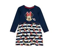Disney Robe Minnie Mouse | Vêtements Minnie Mouse pour Filles | Robe à Manches Longues pour Filles | Âges 18 Mois à 8 Ans | Bleu | 2-3 Ans 5-6 Ans