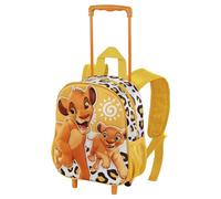 Disney Roi Lion Africa-Sac à Dos 3D à roulettes Petit, Jaune, 26 x 34 cm, Capacité 12,5 L