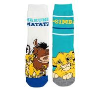 Disney Roi Lion Chaussettes ABS antidérapantes garçon, Beige/Vert (lot 2 paires), taille 31-34