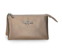 Pepe Jeans Ruby Trousse à Trois Compartiments Beige 17,5 x 9,5 x 2 cm Polyester et PU 0,33 l by Joumma Bags, Beige, Talla única, Trousse à Trois Compartiments