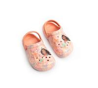 Disney Sabots Moana Rose Corail pour Filles | Sandales à Motif Floral avec Breloques en Forme de Fleur | Semelle intérieure moulée et aérée et Bride au Talon | Chaussures d'école pour Tous Les Jours