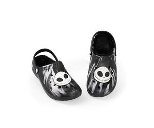 Disney Sabots Noirs et Blancs Jack Skellington de L'Étrange Noël de Monsieur Jack | Chaussures doublées de Fourrure pour Halloween | Vêtements décontractés Unisexes pour Adultes