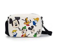 Disney Sac à bandoulière rectangulaire Disney Mickey et ses amis Fab Four Expressions All Over Blanc Cuir vegan, Mickey and Friends