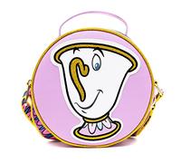 Disney Sac à bandoulière rond La Belle et la Bête Poses de chips Lavande Cuir vegan, rose