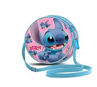 Disney Sac à bandoulière rond KARACTERMANIA Lilo et Stitch Bleu zippé Taille unique 18,5 x 18,5 cm
