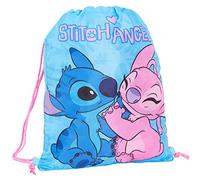 Disney Sac à cordon de serrage Stitch pour filles - Sac de gym pour garçons - Sac à dos d'école pour enfants, bleu/rose, taille unique