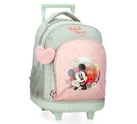 Disney Sac à dos Compact 2 roues Joumma Minnie Wild Nature Vert 32×43×21 cm Polyester 28,9 l