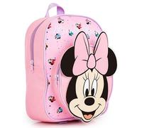 Disney Sac à Dos Enfant Fille Cartable Fille Maternelle Primaire Minnie Mouse Marie Aristochat Accessoires Officiels Idée Cadeau Rentrée Scolaire (Rose Minnie 3D)