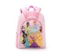 Disney Sac à dos rose Princesse Blanche-Neige et Cendrillon | Sac d'école pour filles avec couronne, bretelles rembourrées et poches zippées | Idéal pour la rentrée scolaire