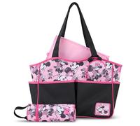 Disney Sac à langer multifonction pour bébé avec matelas à langer, Minnie Noir Rose, Large, Disney Sac à langer multifonction pour bébé avec matelas à langer