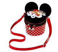 Disney Sacs à Main Fille Kawaii Sac Stitch Sac Minnie Bandoulière Détachable Idée Cadeau Minnie Lilo et Stitch Accessoire Officiel (Rouge/Noir Minnie)