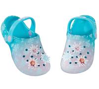 Disney Sandales Sabots Frozen avec Breloques et Badges pour Enfants, Claquettes Elsa et Anna, Chaussures de Plage d'été avec Bride à la Cheville