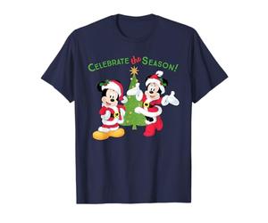 Disney Santa Mickey Minnie Celebrate Season Holiday T-Shirt