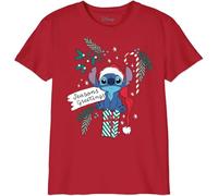 Disney « Seasons Greeting Stitch » BODLILOTS011 T-Shirt Garçon, Rouge, Taille 06 Ans
