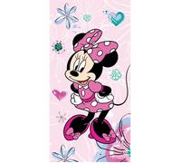 Disney - Serviette de plage en coton ""Minnie : Noeud""- Rose - 70 x 140 cm