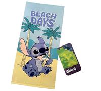 Disney Serviette pour enfant Stitch 70 x 140 cm | 100 % polyester douce et légère | Séchage rapide | Design officiel | Idéal pour la plage, la piscine et le bain, enfants et fans de Lilo & Stitch