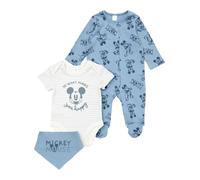 DISNEY Set 'Mickey Mouse' bleu marine / bleu fumé / vert pastel / blanc naturel, Taille 68