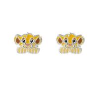 Disney Simba Boucles d'oreilles en argent sterling et émail Le Roi Lion, Argent sterling