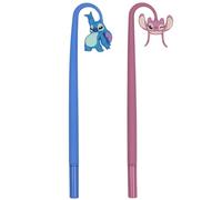 DISNEY Sitch 2x Stylo gel avec figurine, encre bleue, stylo scolaire en silicone (H)