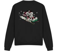 Disney - "Sledding For Christmas" Sweat-shirt pour homme/femme unie TV4807 (L) (Noir)
