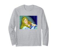 Disney Sleeping Beauty Aurora Sleeping Manche Longue, Unisexe pour adultes, Gris Chiné, L