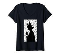 Disney Sleeping Beauty Maleficent Silhouette T-Shirt avec Col en V