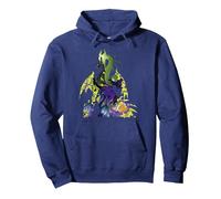 Disney Sleeping Beauty Maléfique Dragon Silhouette Fill Sweat à Capuche, Unisexe pour adultes, Bleu Marine, L