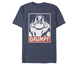 Disney Snow White and Seven Dwarfs Grumpy Graphic T-Shirt, Bleu Marine chiné, M Homme