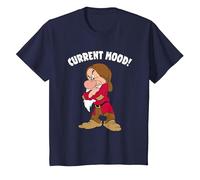 Disney Snow White And The Seven Dwarfs, Current Mood, Grumpy T-Shirt, Enfant, Bleu Marine, 3 ans