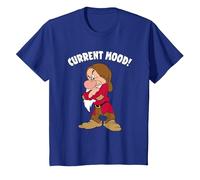 Disney Snow White And The Seven Dwarfs, Current Mood, Grumpy T-Shirt, Enfant, Bleu Royal, 4 ans