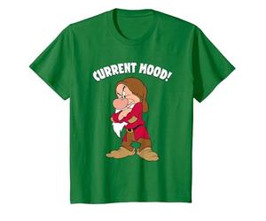 Disney Snow White And The Seven Dwarfs, Current Mood, Grumpy T-Shirt, Enfant, Vert Kelly, 12 ans