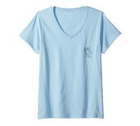 Disney Snow White Doc Finger Point Simple Black Outline T-Shirt avec Col en V