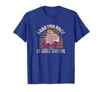 Disney Snow White Grumpy I Had Fun Once It Was Awful T-Shirt, Homme, Bleu Royal, 3XL