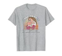 Disney Snow White Grumpy I Had Fun Once It Was Awful T-Shirt, Homme, Gris Chiné, 4XL