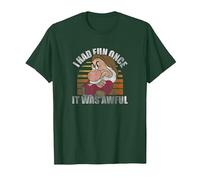 Disney Snow White Grumpy I Had Fun Once It Was Awful T-Shirt, Homme, Vert Forêt, L
