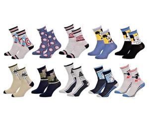 Disney socks Pack de chaussettes Licence fantaisies assorties - Assortiment selon arrivages- (27/30, Pack de 10 modèle enfant Garçon)