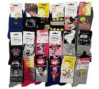 Disney socks. Pack de chaussettes Licence fantaisies -Assortiment modèles photos selon arrivages- (36/41, Pack de 10 paires modèle Femme)