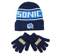 Disney Sonic, Pack Bonnet + Gants, Enfant, Extensible (1 à 12 Ans), Doux, Mignon, Chaud, Chapeaux, Fille, Garçon, Modèle SONIC M 5238286 S1-TU