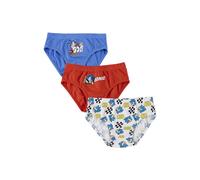 DISNEY Sous-vêtements 'Jungen Unterwäsche-Set Single Jersey 3-teilig - Sonic' bleu / rouge / blanc, Taille 104-110
