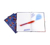 Disney Spider-Man Kids Coffret Cadeau avec Stylo Magique et Journal Intime Secret, Bleu, Ensemble de Papeterie Spiderman pour Enfants avec Journal Intime