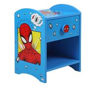 Disney Spider-Man Table de Chevet : Construction Robuste en Bois avec Un Design à 2 Niveaux, Petite Table d’appoint avec tiroir et étagère de Rangement pour Chambre d’Enfant