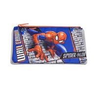 Disney Trousse scolaire Spider-Man, compartiments multiples, fermeture éclair, bleu garçon