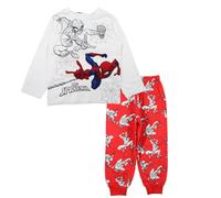 Disney Spiderman, Ensemble Pyjama, 2 Pièces, Sweater + Jogging, Enfants, (2 à 14 Ans), Mixte, Garçon, Fille, Doux, Mignon, Chaud, Sweat Shirt + Pantalon, Modèle SP S 52041675 S1-4A